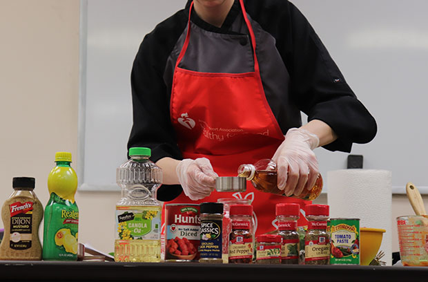 The American Heart Association cooking demonstration held at Chester County Hospital, part of the Living With Heart Failure Support Group.